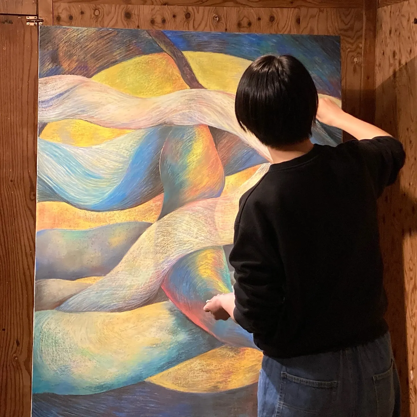 パステル画制作の様子🖼️