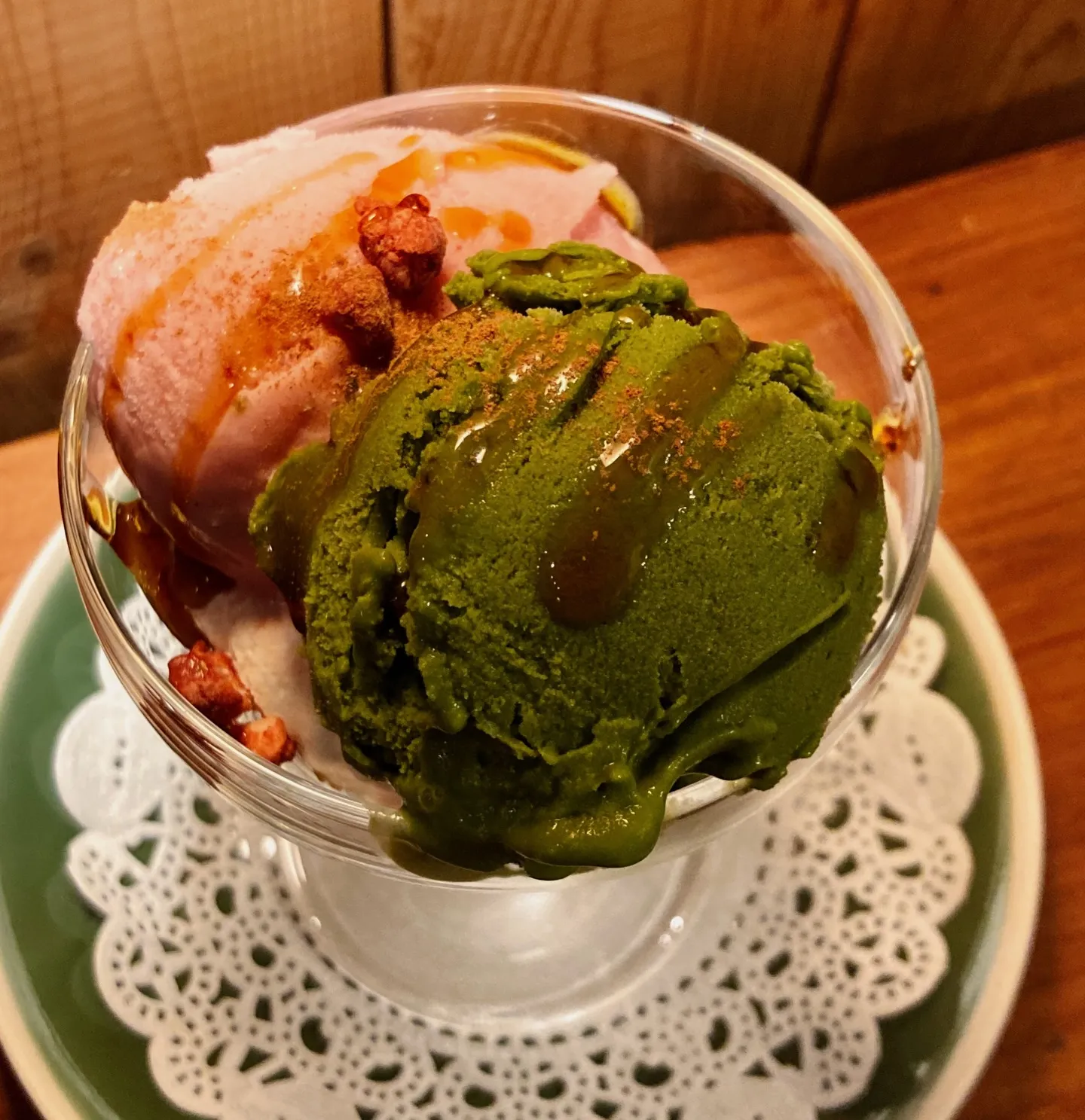 【4月限定🌸】知覧茶が香る「濃い抹茶のミニパフェ」